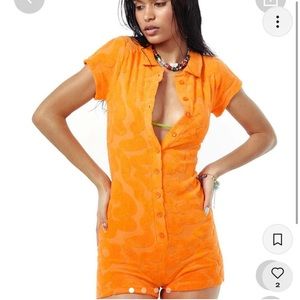 Jaded London Embossed Swuiggle Toweling Playsuit Romper